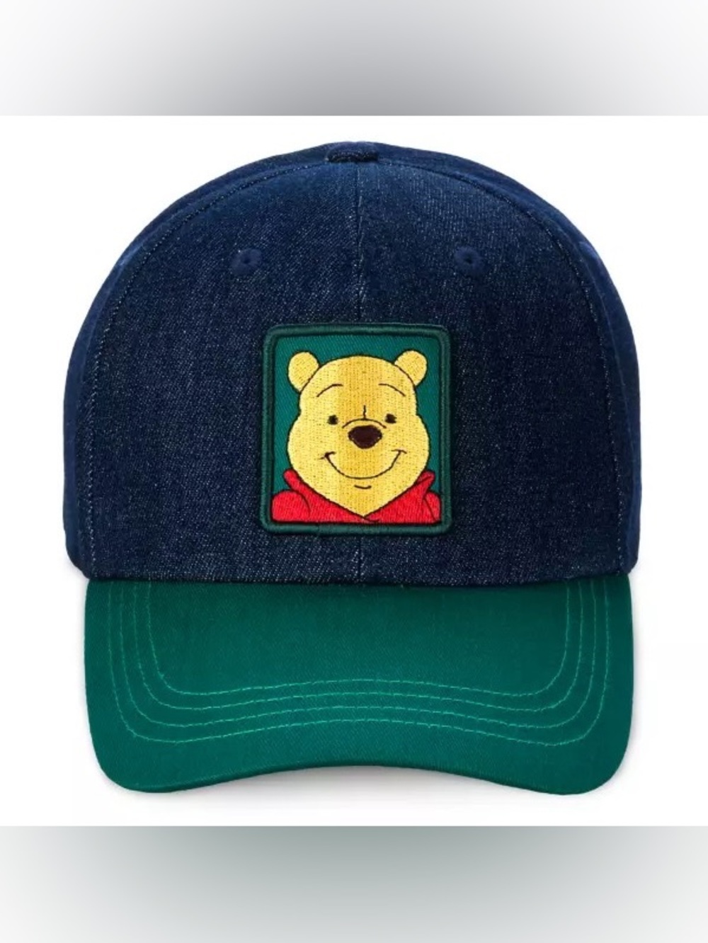 Disney Winnie the Pooh Two-Tone Denim Cap in Navy and Green